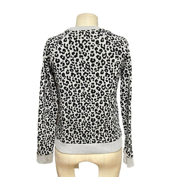 Whistles‎ Cheetah Flocked Sweatshirt Grey Marl Size XS - Picture 6 of 9